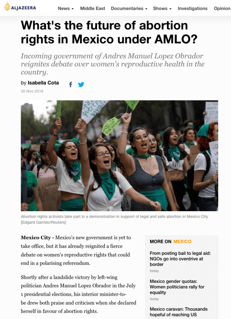 Headline Reads: What's the future of abortion rights in Mexico under AMLO? Incoming government of Andres Manuel Lopez Obrador reignites debate over women's reproductive health in the country.