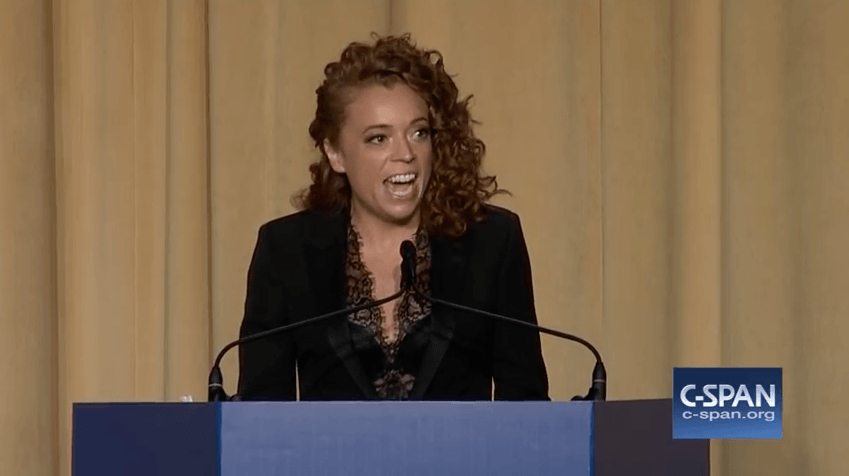 2018, Michelle Wolf at the White House Correspondents Association Annual Dinner. Taken from C-SPAN feed.