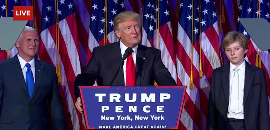 President Elect Donald Trump during his acceptance speech.