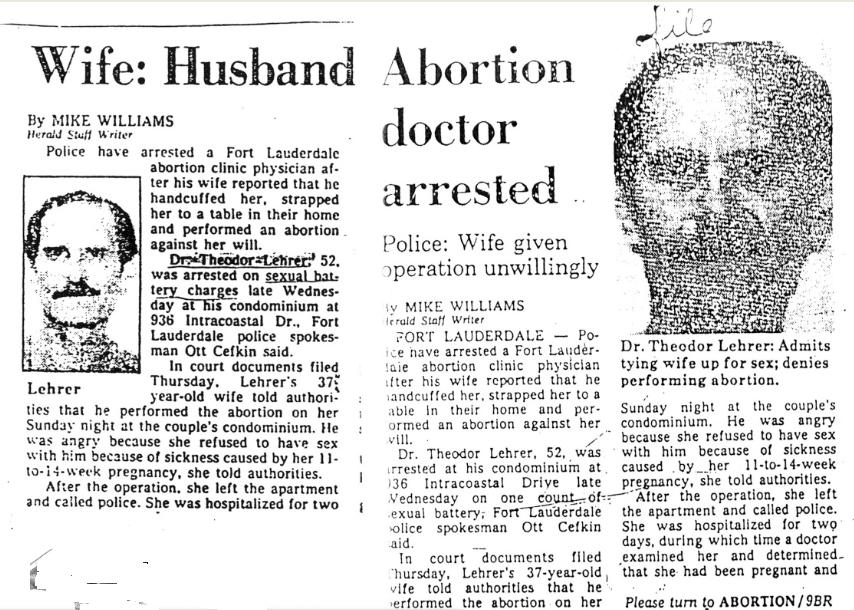 Article on abortionist Theodor Lehrer